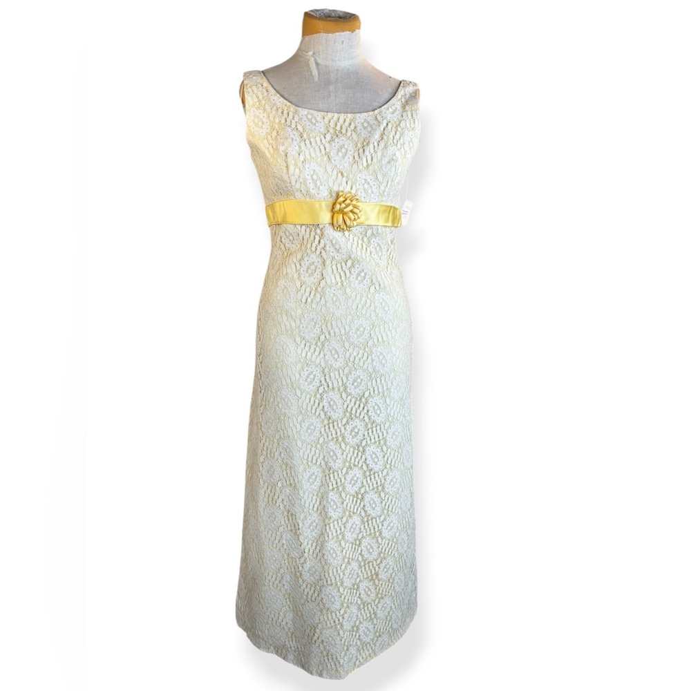 1960s JC Penney Deadstock Lace Maxi Dress XS